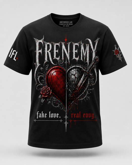 Frenemy “Fake Love. Real Envy.” Graphic Black Tee