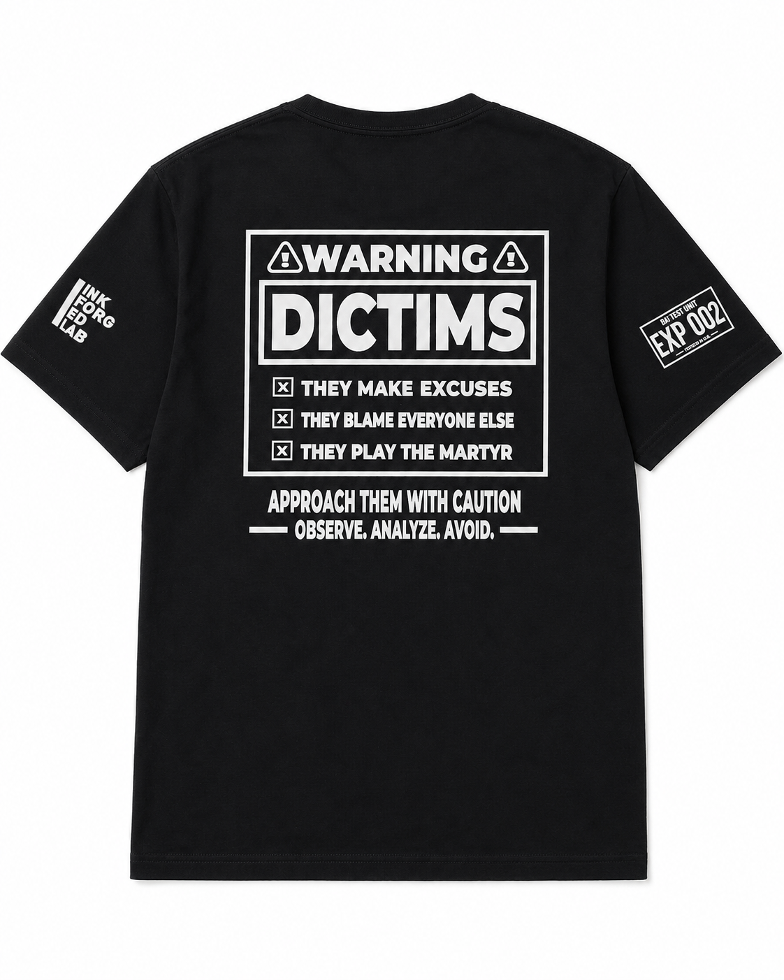 DICTIMS Warning Tee (White)