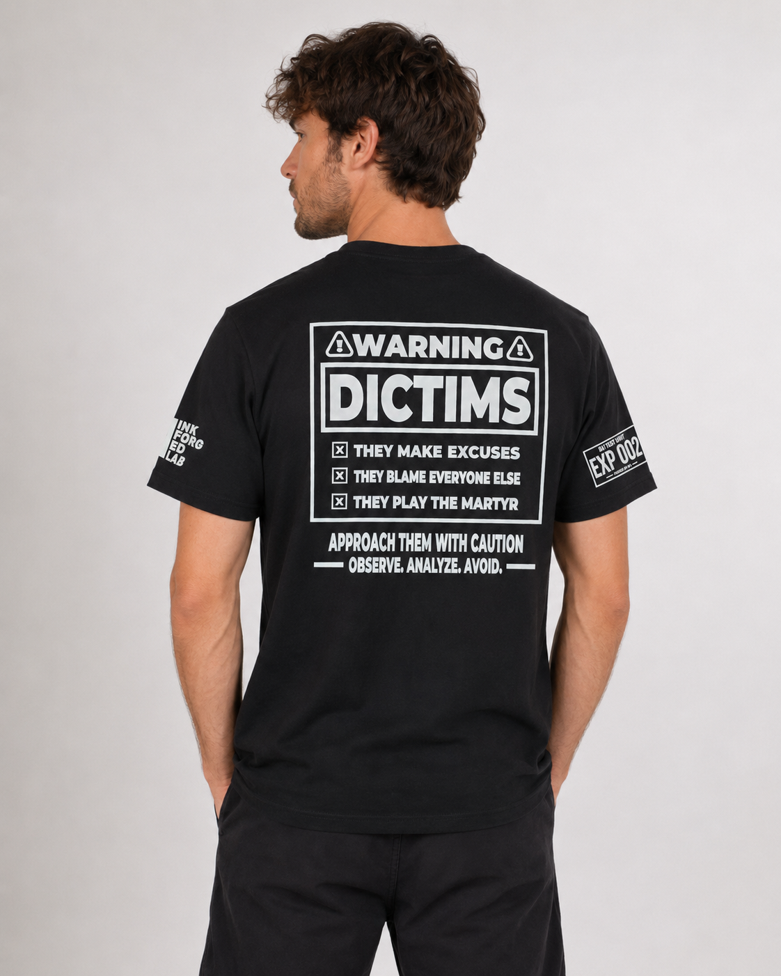 DICTIMS Warning Tee (White)