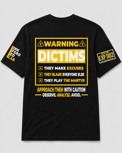 DICTIMS Warning Tee (Yellow & White)