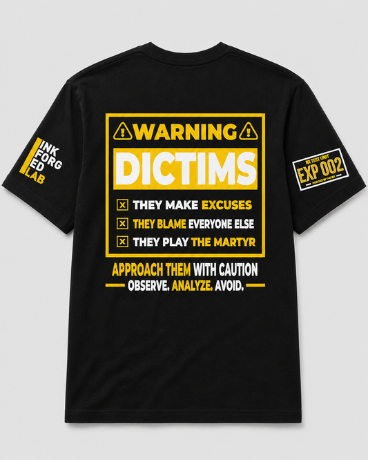 DICTIMS Warning Tee (Yellow & White)