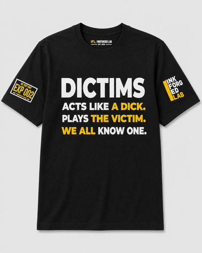 DICTIMS Warning Tee (Yellow & White)