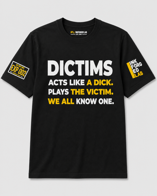 DICTIMS Warning Tee (Yellow & White)