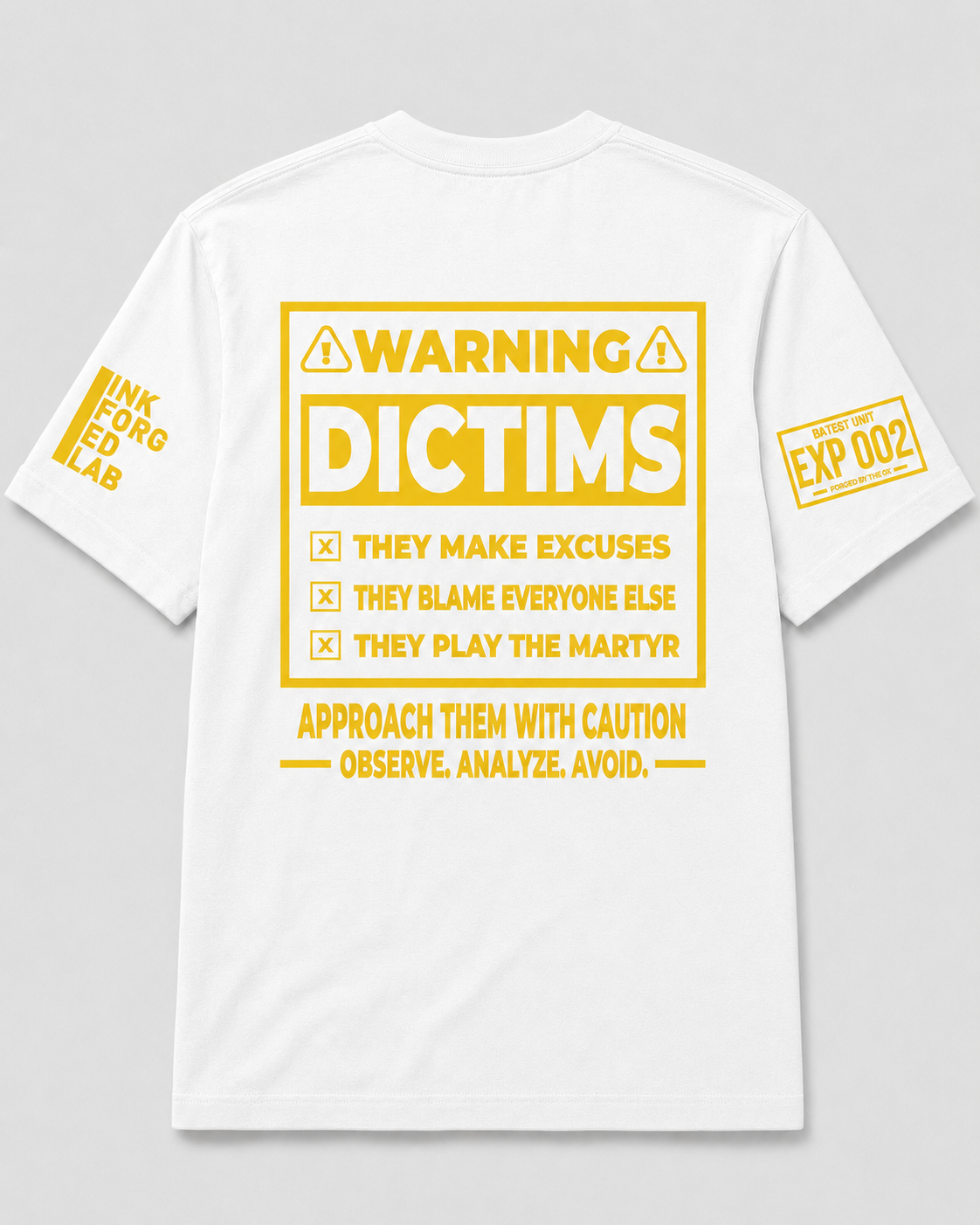 DICTIMS Warning Tee (Yellow)