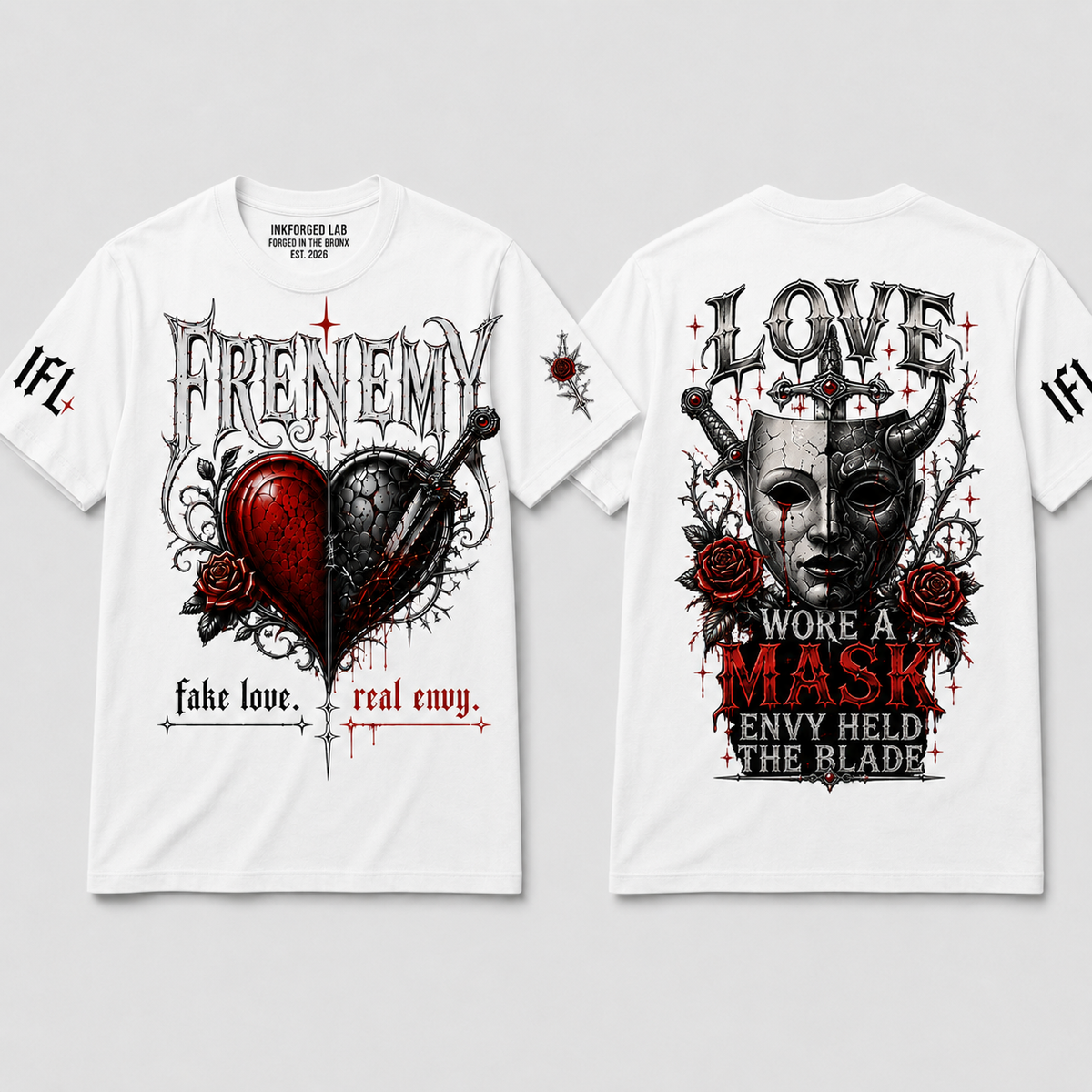 Frenemy “Fake Love. Real Envy.” Graphic White Tee