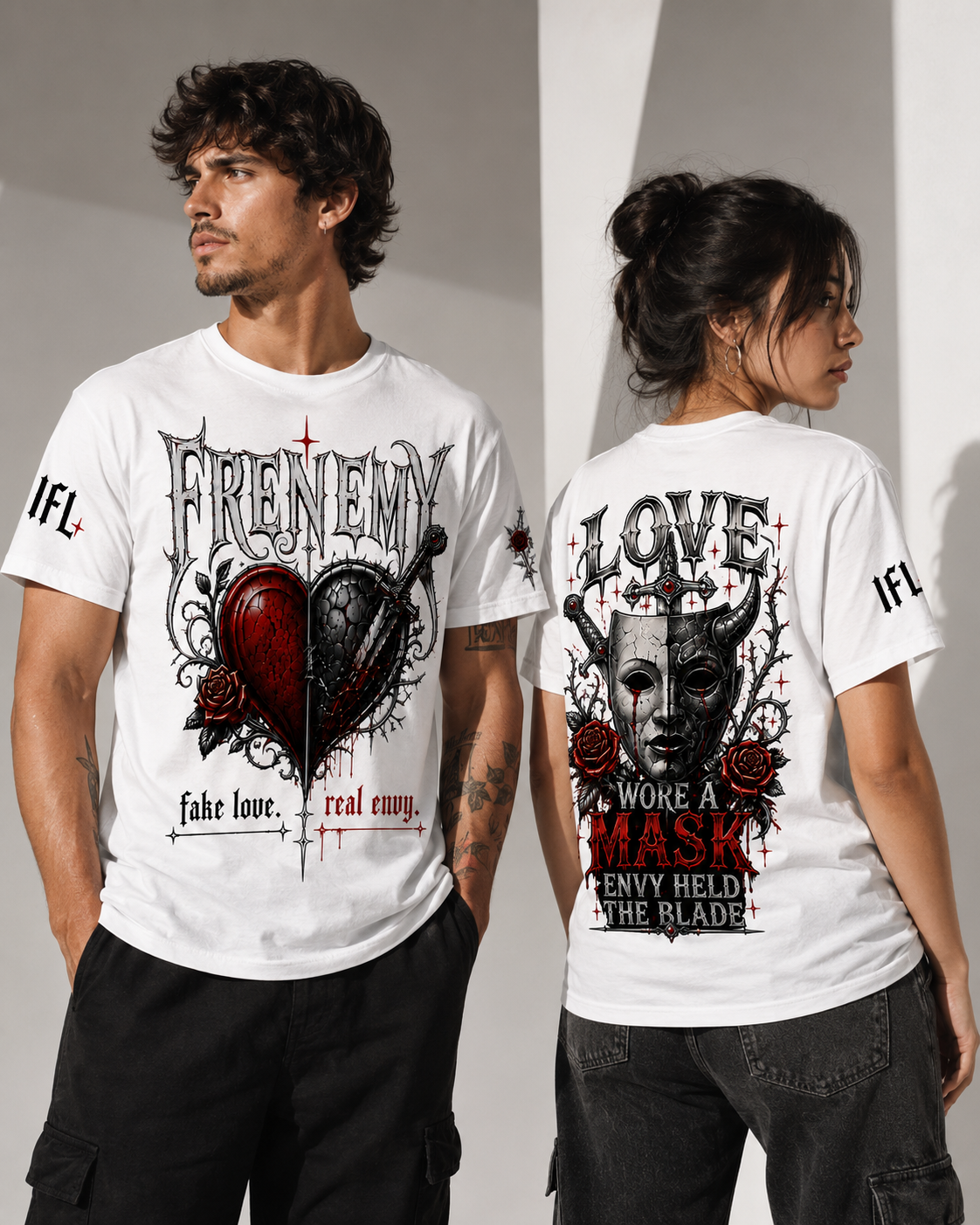 Frenemy “Fake Love. Real Envy.” Graphic White Tee