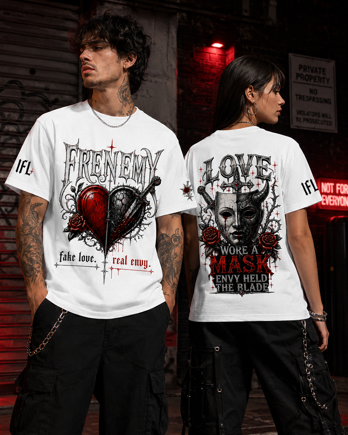 Frenemy “Fake Love. Real Envy.” Graphic White Tee