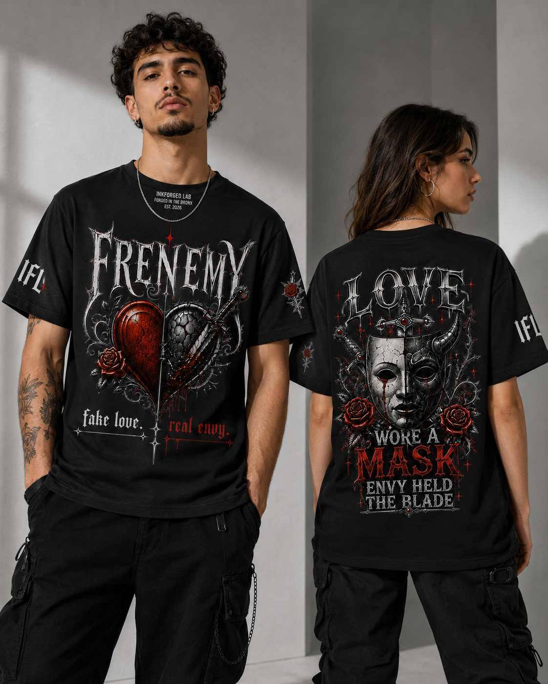 Frenemy “Fake Love. Real Envy.” Graphic Black Tee