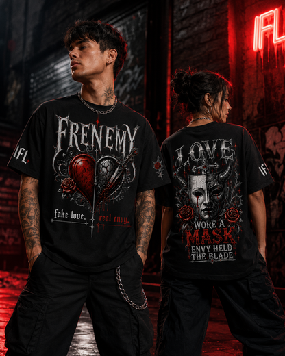 Frenemy “Fake Love. Real Envy.” Graphic Black Tee