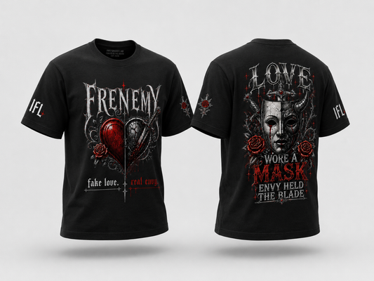 Frenemy “Fake Love. Real Envy.” Graphic Black Tee